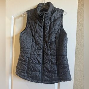 Maurice's Women's Leopard Puffer Vest - Black L